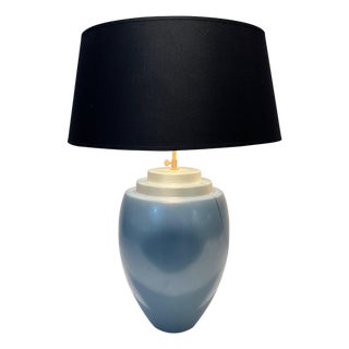1970s Mid Century Modern Kosta Blue Ceramic Table Lamp For Sale