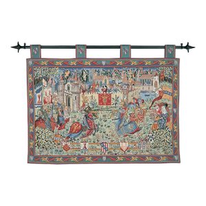 Joust at Camelot Loom Woven Tapestry - (With Loops) 70 X 90 Cm (2'4" X 3'0") - Requires Rod Size 2