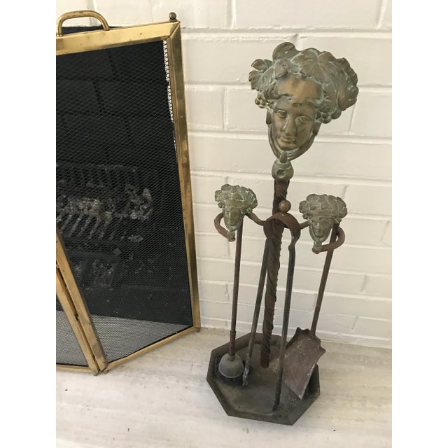 Early 20th Century Vintage French Fireplace Tools Set For Sale - Image 5 of 8
