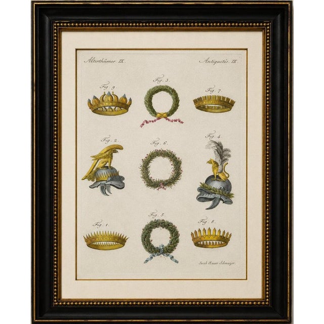 Blue Bertuch, Ancient Crowns and Laurel Wreaths, C. 1800, Engraving For Sale - Image 8 of 9