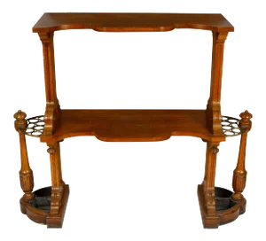 Antique English Two-Tier Etagere Hall Stand