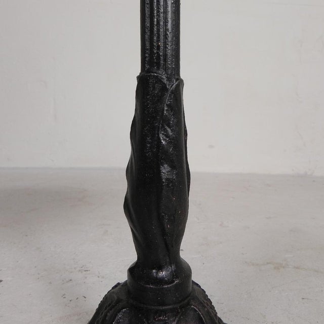 Metal Bistro Table with Cast Iron Leg and Traffic Sign Top, Paris, France, 1920s For Sale - Image 7 of 18