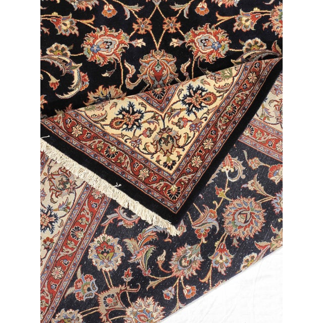 Vintage Hand-Knotted Persian Mashad Rug 7'3" X 8'11" For Sale - Image 4 of 4