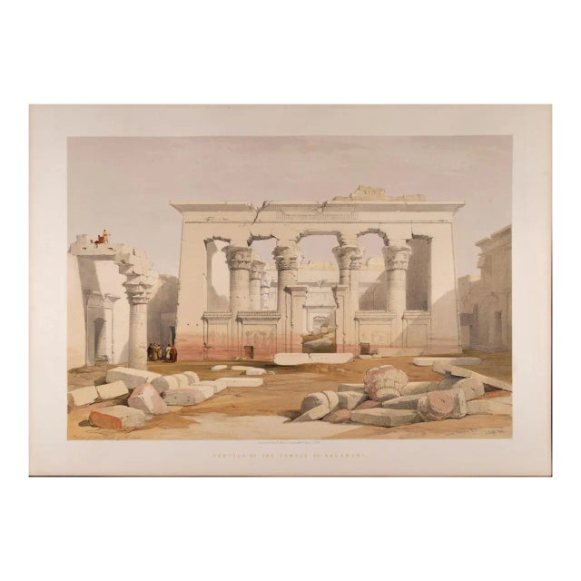 Temple of Kalabashi, Egypt: David Roberts ' 19th C. Hand-Colored Lithograph, 1847 For Sale