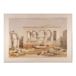 Temple of Kalabashi, Egypt: David Roberts ' 19th C. Hand-Colored Lithograph, 1847