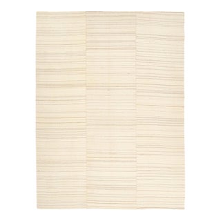 Vintage Panelled Kilim Wool Rug With Stripes in Beige by Rug & Kilim, 1950-1959 For Sale