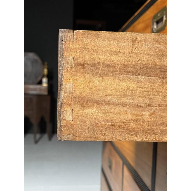 Antique Campaign Chest of Drawers, 1800s For Sale - Image 13 of 18