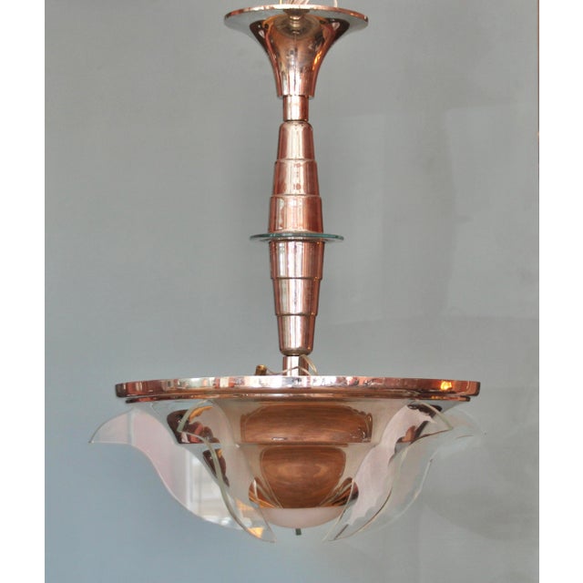 French Art Deco Pendant Lamp, 1930s For Sale - Image 3 of 12
