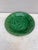 French Green Majolica Leaves Plate Salins, circa 1890.