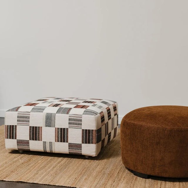 Mid-Century Modern Late 20th Century Vintage Mid Century Square Ottoman For Sale - Image 3 of 5