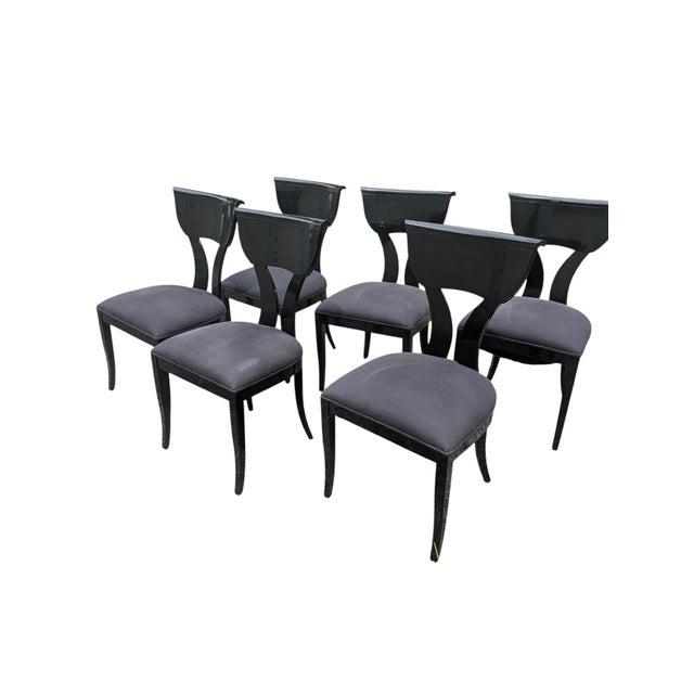 A rare, complete set of six (6) authentic Pietro Costantini "Corfu" Side Chairs, manufactured in Italy and originally...