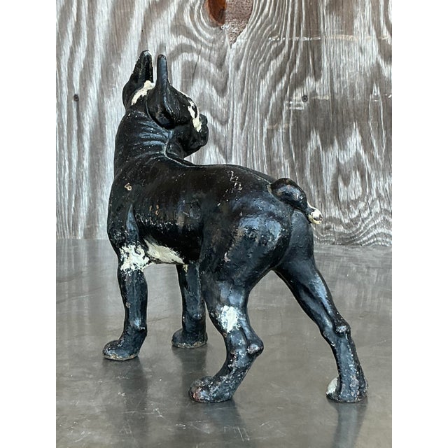 Mid 20th Century Vintage Boho Patinated Wrought Iron Dog For Sale - Image 5 of 5