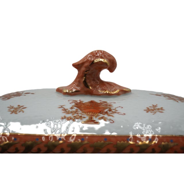 1980s Andrea by Sadek Porcelain Soup Tureen & Plate For Sale - Image 4 of 15