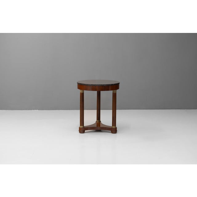 Wood Empire French Mahogany Gueridon with Marble Top, 1920s For Sale - Image 7 of 7