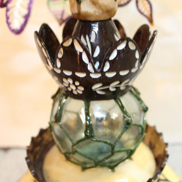 1980s Vintage Americana Marshall Islands Sculpture | Wojte Atoll Flowers on Sea Turtle For Sale - Image 5 of 6