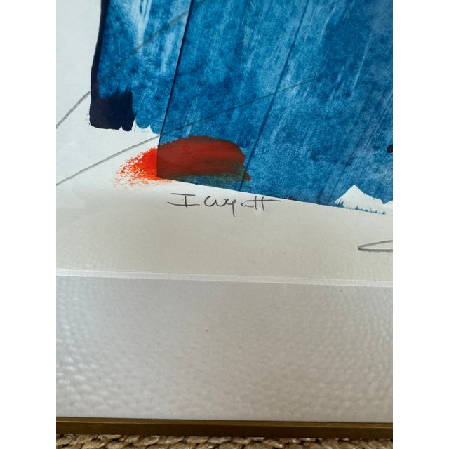 Isabel Wyatt Blue Swoosh Original Painting, Signed For Sale - Image 4 of 12