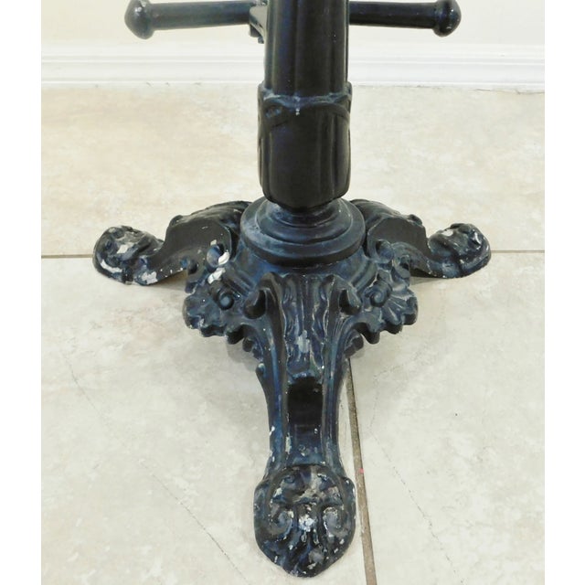 Vintage Mid Century Ornate Black Aluminum Roses Paw Foot Swivel Bar Stool For Sale - Image 9 of 12