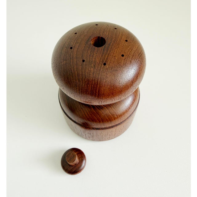Vintage Dansk Denmark Teak Wood Salt Shaker & Pepper Mill For Sale - Image 9 of 10