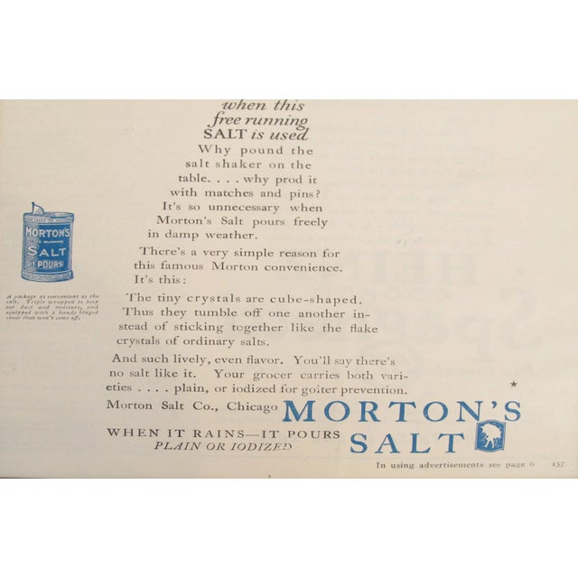 Art Deco 1920's Vintage American Advertisement - Good Housekeeping Magazine - Morton's Salt For Sale - Image 3 of 4