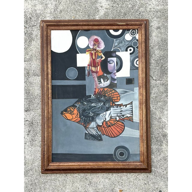 Vintage Surrealist Oil on Canvas For Sale - Image 10 of 12