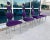 Memphis Style Dining Chairs in Purple & Green Microsuede Upholstered Panels For Sale - Image 10 of 13