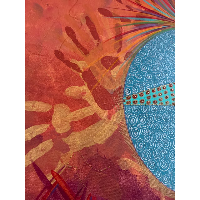 Contemporary Michelle Tsosie Sisneros Original Painting Large 48x36 Signed Southwestern Art For Sale - Image 3 of 18