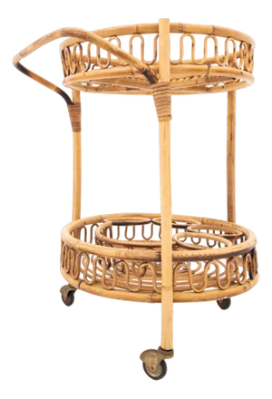 Bamboo Food Trolley, Italy, 1970s