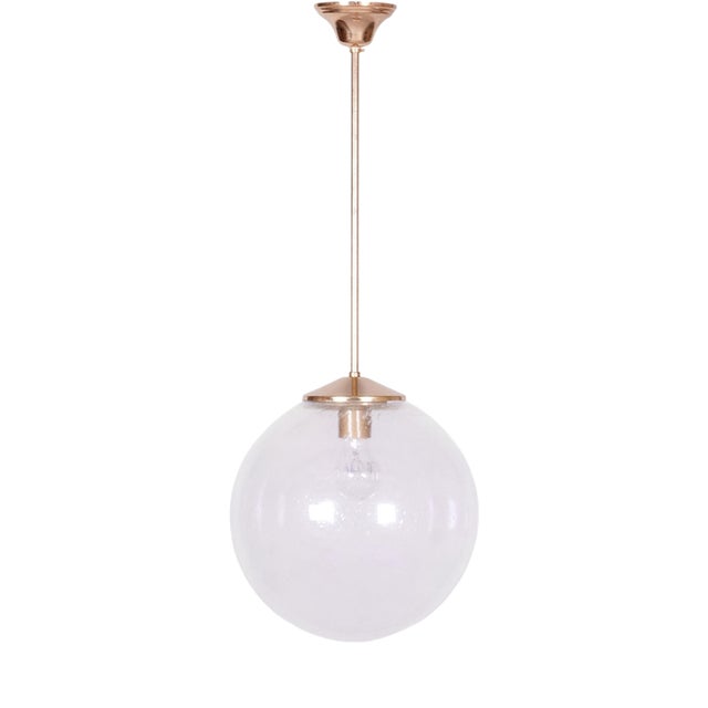 Mid-Century Chandelier in Glass and Brass from Kamenický Šenov, Czech, 1960s For Sale