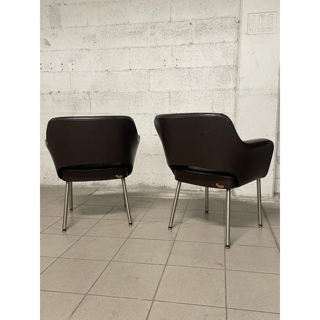 Mid-Century Modern Set of Leatherette Lounge Chairs from Mobiltecnica Torino, 1970s For Sale - Image 3 of 18