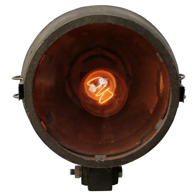 Philips Vintage Industrial Dutch Grey Cast Clear Glass Wall Lamp by Philips For Sale - Image 4 of 11