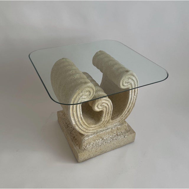 Glass and Stone Effect Side Table / Accent Table For Sale - Image 15 of 15