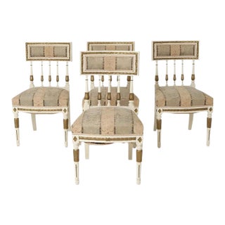 1940s Set 4 Swedish Vintage Dining Chairs For Sale