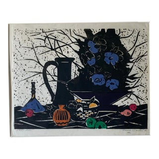 1971 Woodblock Print, Four Color by James Carlin For Sale