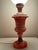 Glass Italian Hand-Carved Pink Alabaster Urn Lamp with White Opaline Glass Shade, 1970s For Sale - Image 7 of 10