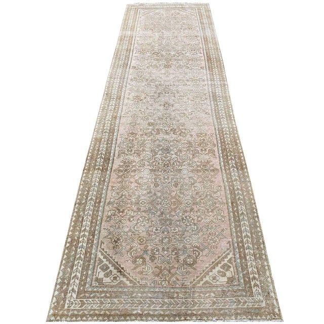 Traditional Vintage Old Persian Roudbar Runner Rug 3x10 For Sale - Image 3 of 12