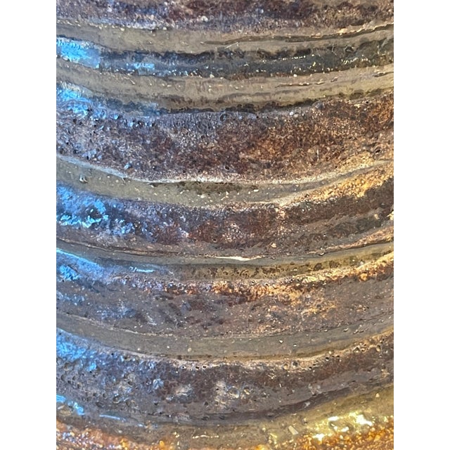 Vintage Artisan Mid Century Ceramic American Pottery Vase For Sale - Image 9 of 12