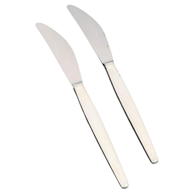 Cypress Lunch Knives in Sterling Silver by Henning Koppel for Georg Jensen, 1940s, Set of 2 For Sale - Image 6 of 6