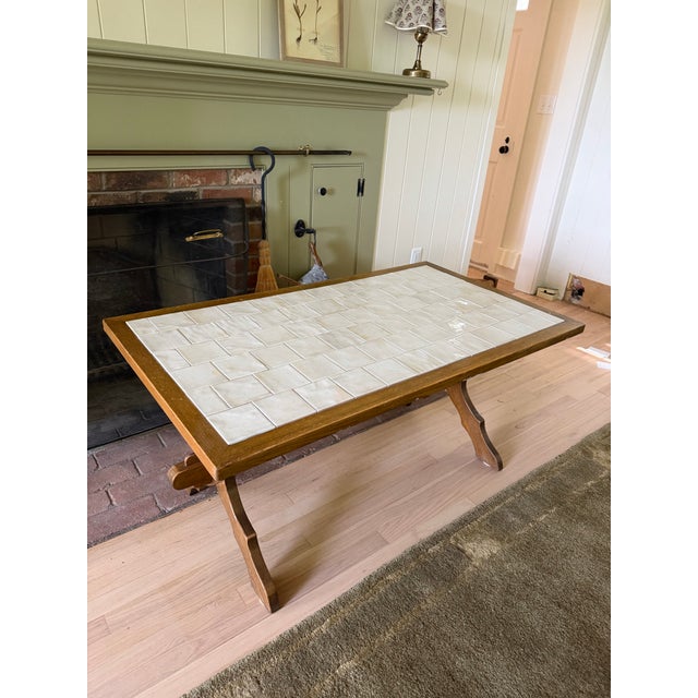 Wood 1960s Moreux-Style French Oak Coffee Table For Sale - Image 7 of 7