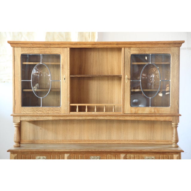 Vintage Danish Brutalist Light Oak Dining Cabinet in the style of Henning Kjærnulf, 1970s For Sale - Image 9 of 18
