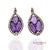 18k (750) White Gold Natural Amethyst and Diamond Earring - Set of 2 For Sale In New York - Image 6 of 8
