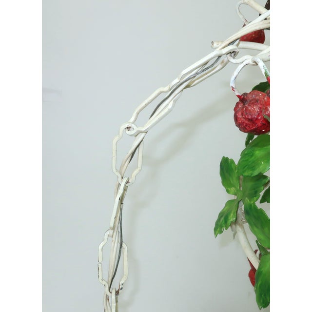 Italian Tole Strawberry Birdcage Chandelier Lantern Light, c.1960 For Sale - Image 11 of 13