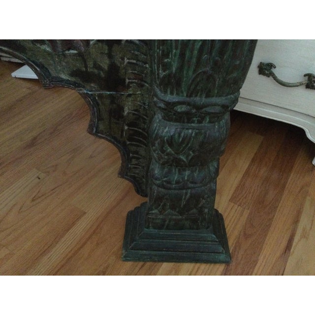 Wood Console Table With Hand Carved Designs For Sale - Image 9 of 13