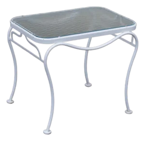 Woodard Glass Top Wrought Iron Patio Side Table