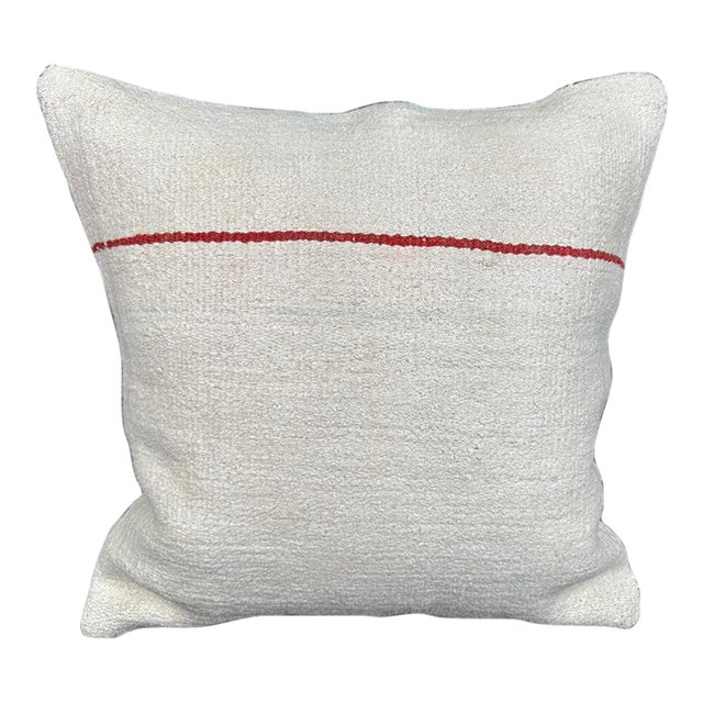 Turkish Hemp Pillow Cushion Natural Beige Red Cushion Cover 20x20 For Sale