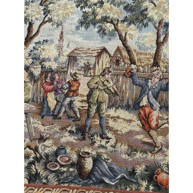 French Jacquard Tapestry with the Flemish Festival Motif in the style of Aubusson, 1970s For Sale - Image 4 of 18