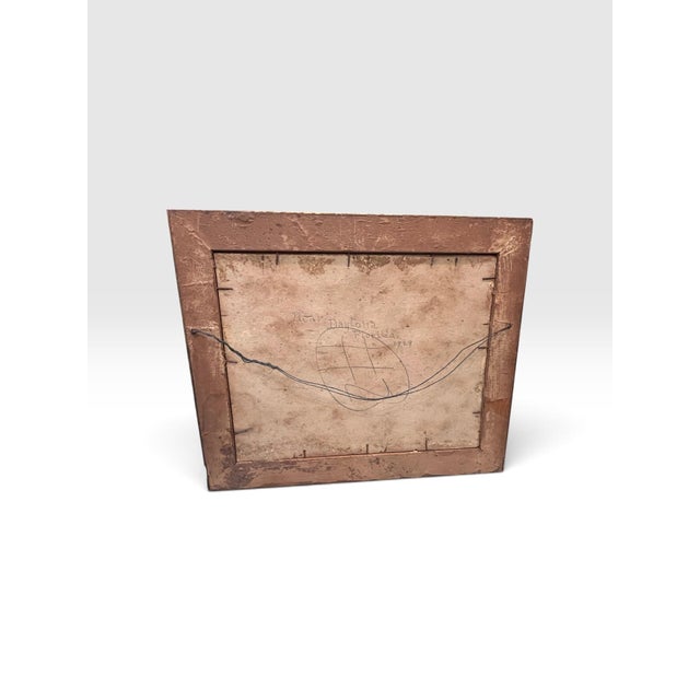 Wood 1929 Antique Old Florida Daytona Coastal Landscape Painting on Board, Original Gilt Frame For Sale - Image 7 of 8