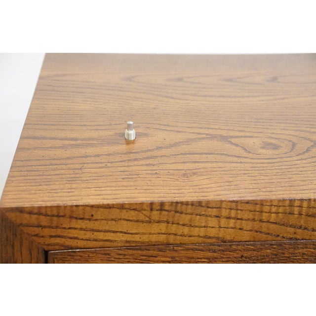 Henredon Furniture Scene One Solid Walnut Italian Campaign Style King Size Storage Headboard 9100-12a For Sale - Image 13 of 14