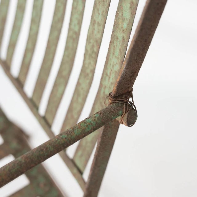 Metal Antique French or Spanish Wrought Iron Garden Chairs, Set of 2 For Sale - Image 7 of 11
