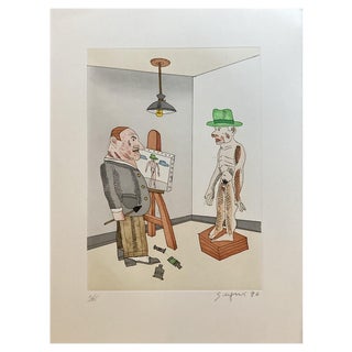Antonio Segui, Juanito's Hat 4, 1996, Watercolor Engraving For Sale