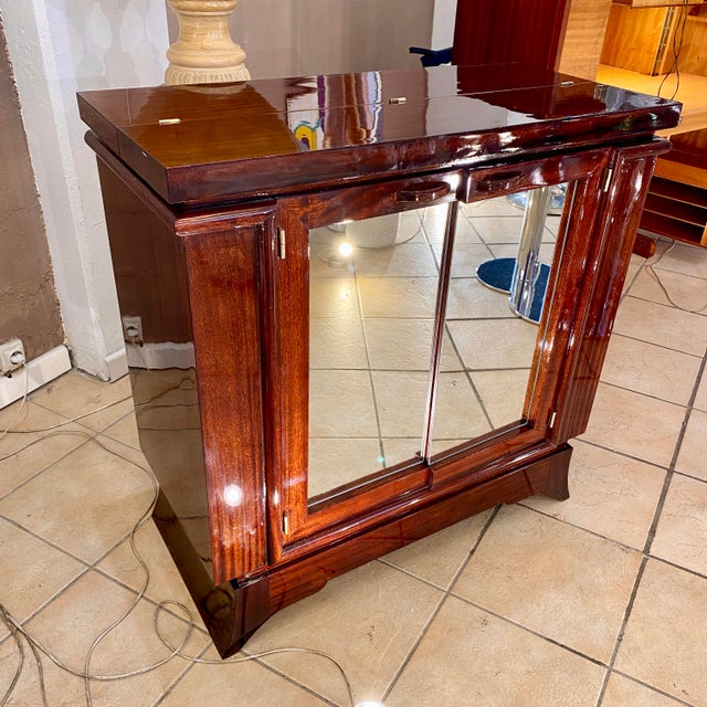 Art Deco Mahogany Bar Cabinet, 1940s For Sale - Image 4 of 5